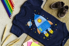 Body Bebê Temático Mesversário Foguete Astronauta