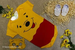 Kit Mesversario Body Bebê Com Máscara Ursinho Pooh