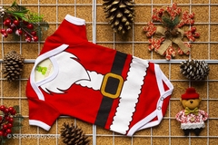 Body Bebê Temático Mesversario Natal Papai Noel