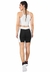 Cropped Alcinha Branco + Shorts Preto Com Branco Conjunto Fitness | REF: LX048 - Bella Linha
