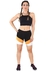 Cropped Preto + Shorts Com Faixas Preto Com Branco e Amarelo Conjunto Fitness | REF: LX052 na internet