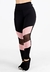 Calça Detalhe Transparente Legging Fitness Preto Rosê | REF: LX102 - comprar online