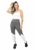 Cropped Alcinha Branco e Legging Mescla com Branco Conjunto Fitness | REF: LX179