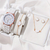 Pulseira de Moda Brincos Brincos Colar de Anel Conjunto Novo Estilo Senhoras Relógio Branco Preto Presente Doando Dia dos Namorados