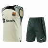 Kit de Treino Barcelona Regata e Bermuda 23/24 Bege e Verde - Nike