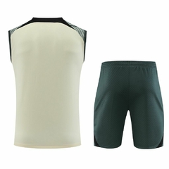 Imagem do Kit de Treino Barcelona Regata e Bermuda 23/24 Bege e Verde - Nike