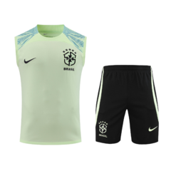 Kit de Treino Brasil Verde Claro Regata e Bermuda - Nike