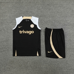 Kit de Treino Chelsea Preto Dourado Regata e Bermuda - Nike - comprar online