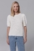 BLUSA CAMYS NEW PUFF EM TRICOT GOLA U OFF WHITE