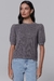 BLUSA CAMYS NEW PUFF EM TRICOT GOLA U DEEP GRAY