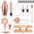 Coctelera Acero Inoxidable Kit Bar Con Estante De Madera 11 Piezas Rose Gold en internet