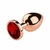 PLUG ANAL DE AÇO ROSE COM CRISTAL VERMELHO - TAM M -