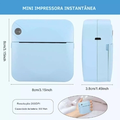 Mini Impressora Portátil Etiqueta De Impressão Térmica Sem Fio