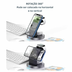 Estação de Carregamento Magnético Sem Fio para Iphone e Apple Watch - Empório51