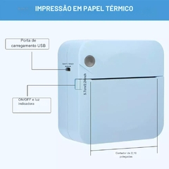 Mini Impressora Portátil Etiqueta De Impressão Térmica Sem Fio