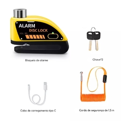 Alarme Para Motocicleta e Bicicleta Disco Bloqueio - comprar online