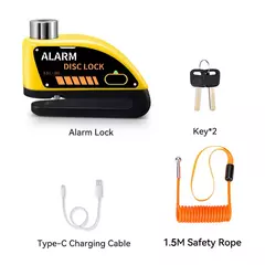 Alarme Para Motocicleta e Bicicleta Disco Bloqueio