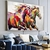 Quadro Decorativo Cavalos Coloridos Pinceladas em Mosaico - comprar online