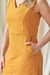 Vestido Reto Com Bolso Faca Ocre