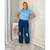 Wide Leg Plus size jeans lavagem escura rasgadinha Modelo Lançamento 2024 - comprar online