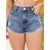 Kit Short jeans Rasgado escuro short rasgado brilhoso jeans Feminino Modelo Lançamento 2024 - comprar online