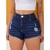 Kit Short jeans Rasgado escuro short rasgado brilhoso jeans Feminino Modelo Lançamento 2024 - comprar online