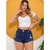 Kit Short jeans Rasgado escuro short rasgado brilhoso jeans Feminino Modelo Lançamento 2024