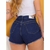 Kit Short jeans Rasgado escuro short rasgado brilhoso jeans Feminino Modelo Lançamento 2024 - loja online