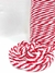 Cordão Ponto Corrente - Branco com Vermelho - 100 metros - Cristal Aviamentos - Aviamentos para Jeans