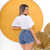 Shorts Jeans Feminino Curto Zattaza Glitter Linha Premium na internet