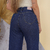 Calça Jeans Feminina Wide Leg Rasgada Lavagem Escura - comprar online