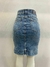 Saia Babado Jeans Lavagem Escura Moda Evangelica - comprar online