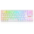 TECLADO MECANICO KUMARA PRO RGB WIRELESS E BLUETOOTH BRANCO SWITCH MARROM