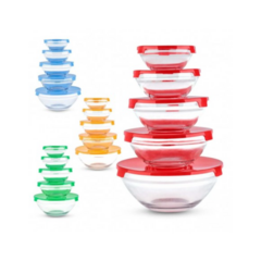 Bowls de Vidrio Con Tapa - Set x5 - comprar online