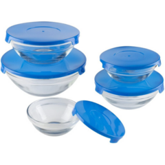 Bowls de Vidrio Con Tapa - Set x5 - tienda online