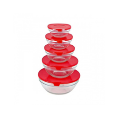 Bowls de Vidrio Con Tapa - Set x5 - comprar online