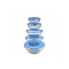 Bowls de Vidrio Con Tapa - Set x5