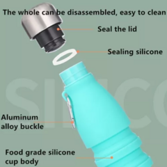Botella Térmica Plegable de Silicona 550 ml