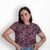 Blusa estampada corta - tienda en línea