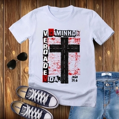 Camiseta Caminho Verdade Vida na internet