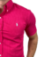 Camisa Manga Curta PRL Micro Xadrez Rosa