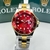 Relógio Rolex Submariner Misto Vermelho linha Gold a prova dagua - comprar online