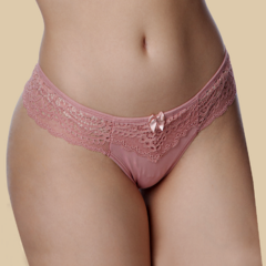 REF:7738 - CALCINHA TANGA EM MICROFIBRA E RENDA