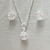 Conjunto Gota Cristal Prata925