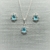 Conjunto Gota Azul Lateral Cravejada Prata925