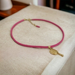 CHOKER COURINHO PINK COM PINGENTE BEACHT TÊNNIS