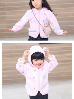 Jaqueta infantil com capuz de flanela, roupas quentes para menino e menina !! 1 a 5 anos