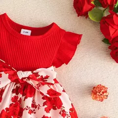 Vestido infantil floral para bebês de manga borboleta moda primavera verão na internet