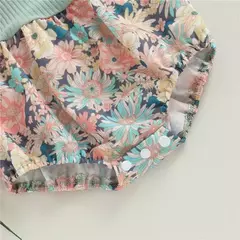 Body infantil floral e laço decorativo - loja online