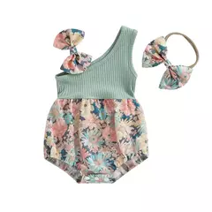 Body infantil floral e laço decorativo - comprar online